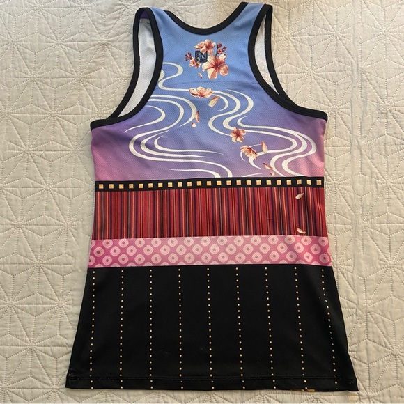 INKnBURN Purple and Pink Cherry Blossom Tank Top - Picture 2 of 7